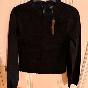 Women's Black J.Crew Smocked Top